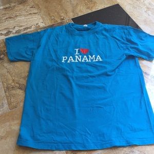 I Love Panama turquoise T-shirt 100% cotton